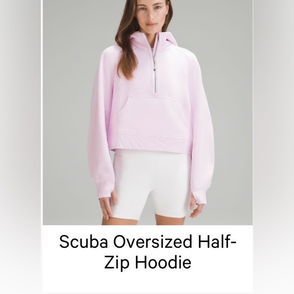 Lululemon Light Pink Half Zip-Up Hoodie M/L